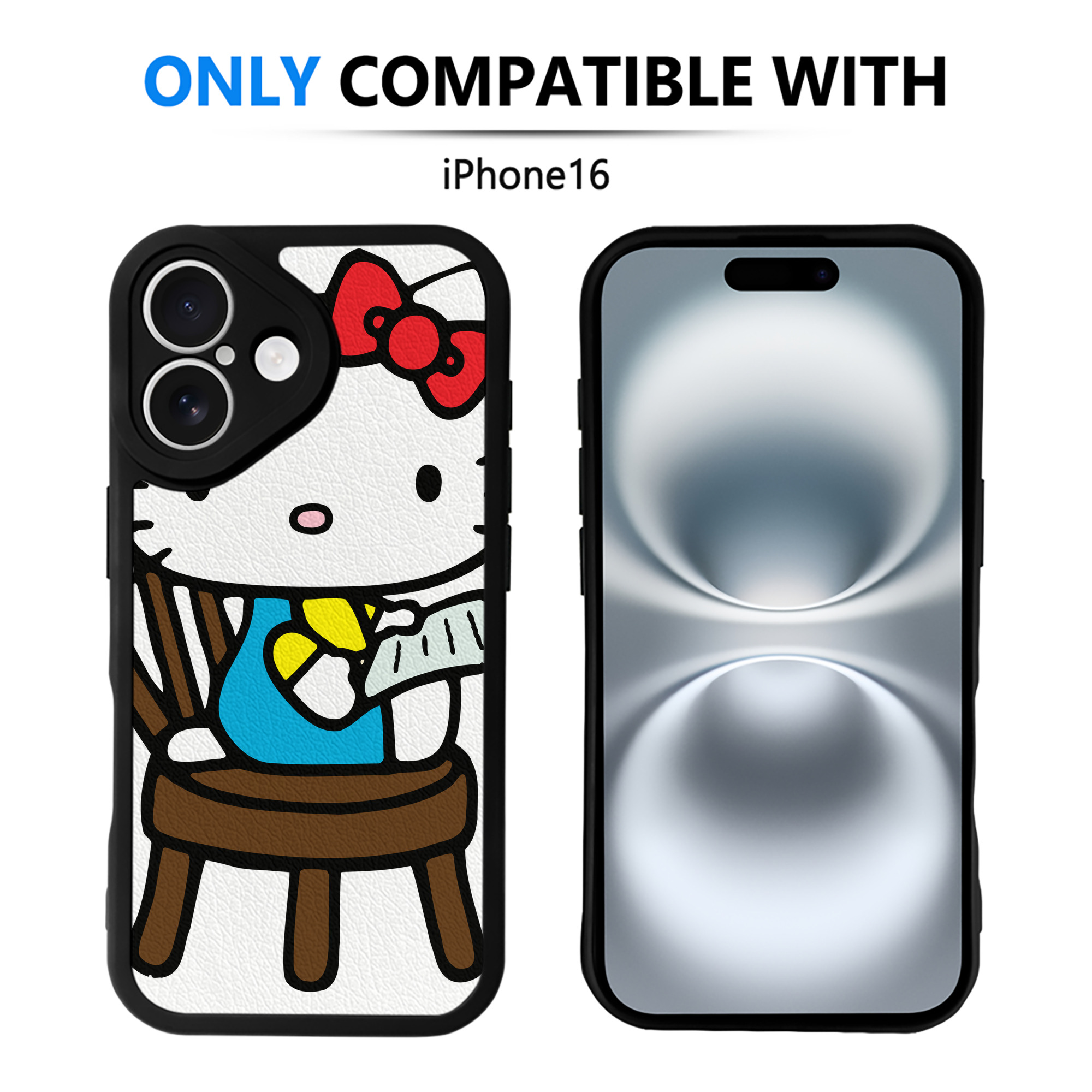 （画像用） Hello Kitty ハローキティ 【iPhone 16シリーズ対応】シリコンスマホケース（レザー調） 材質：シリコン